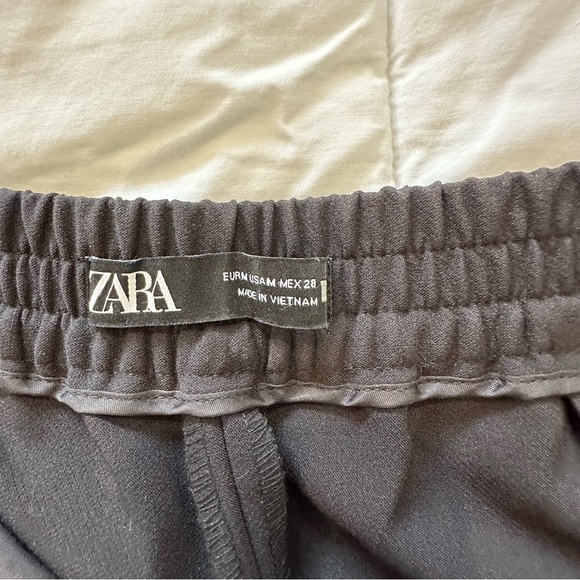 Zara Black Cropped Culottes Women’s Medium Wide Leg Dress Pants Like New - Picture 11 of 14